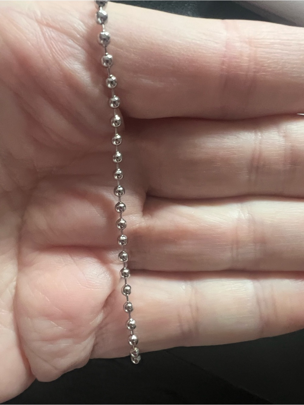 Stainless Steel Bead Chain bracelet  - Silvertone